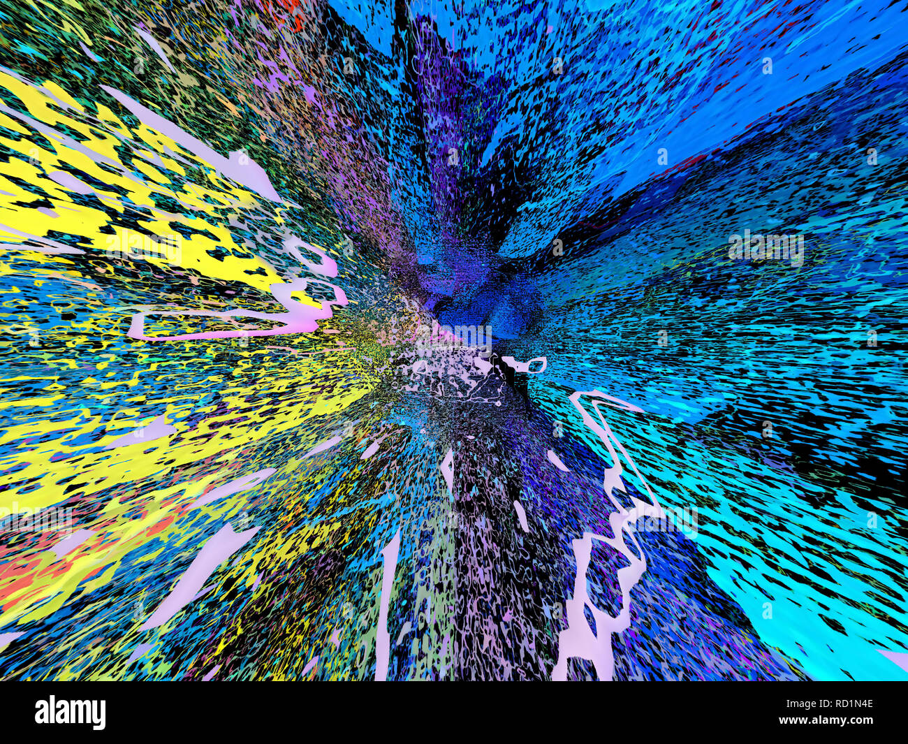 Graphic painting fractal art. Abstract design background. Wall print in ...