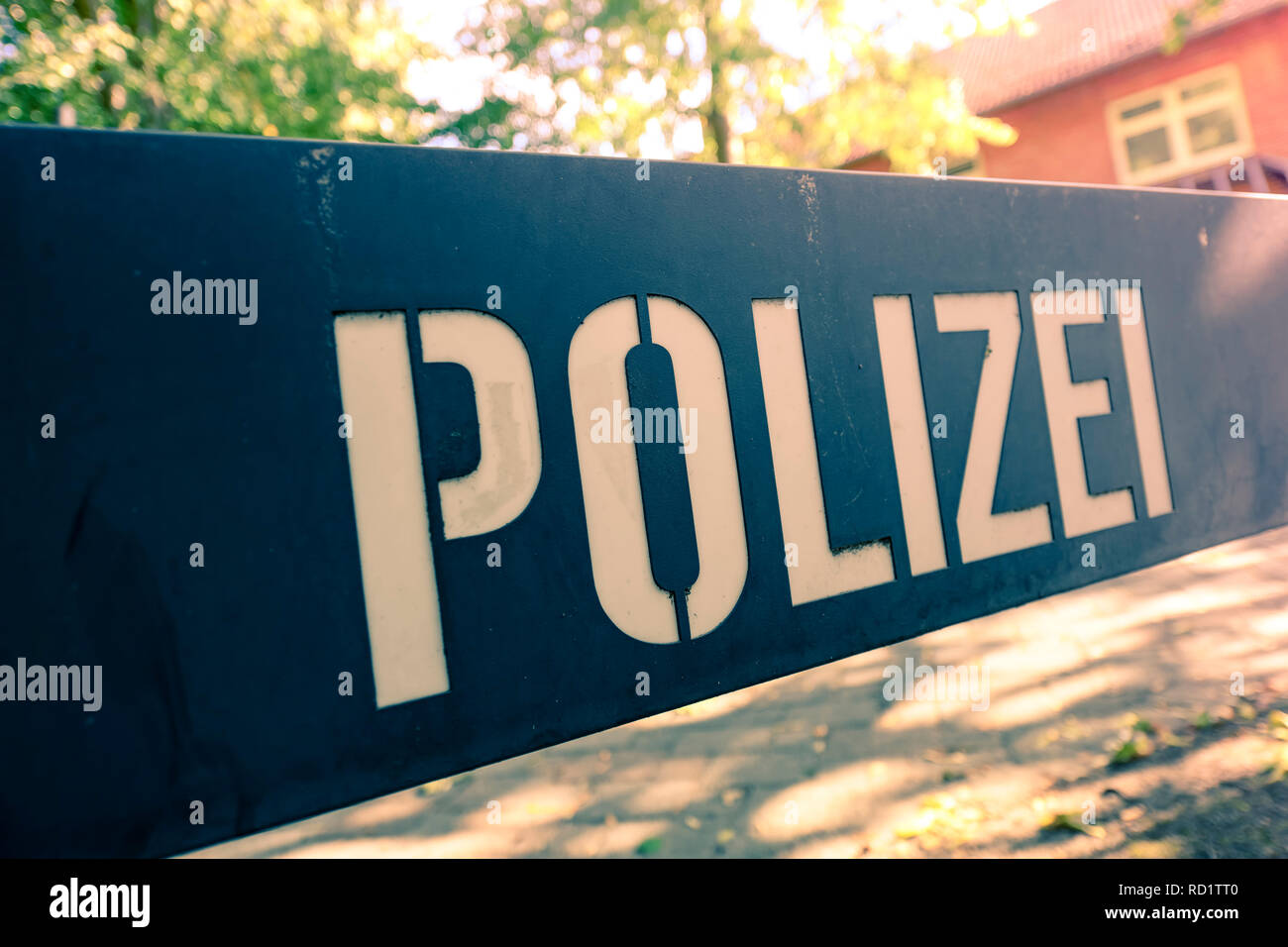 Police sign, Polizeischild Stock Photo