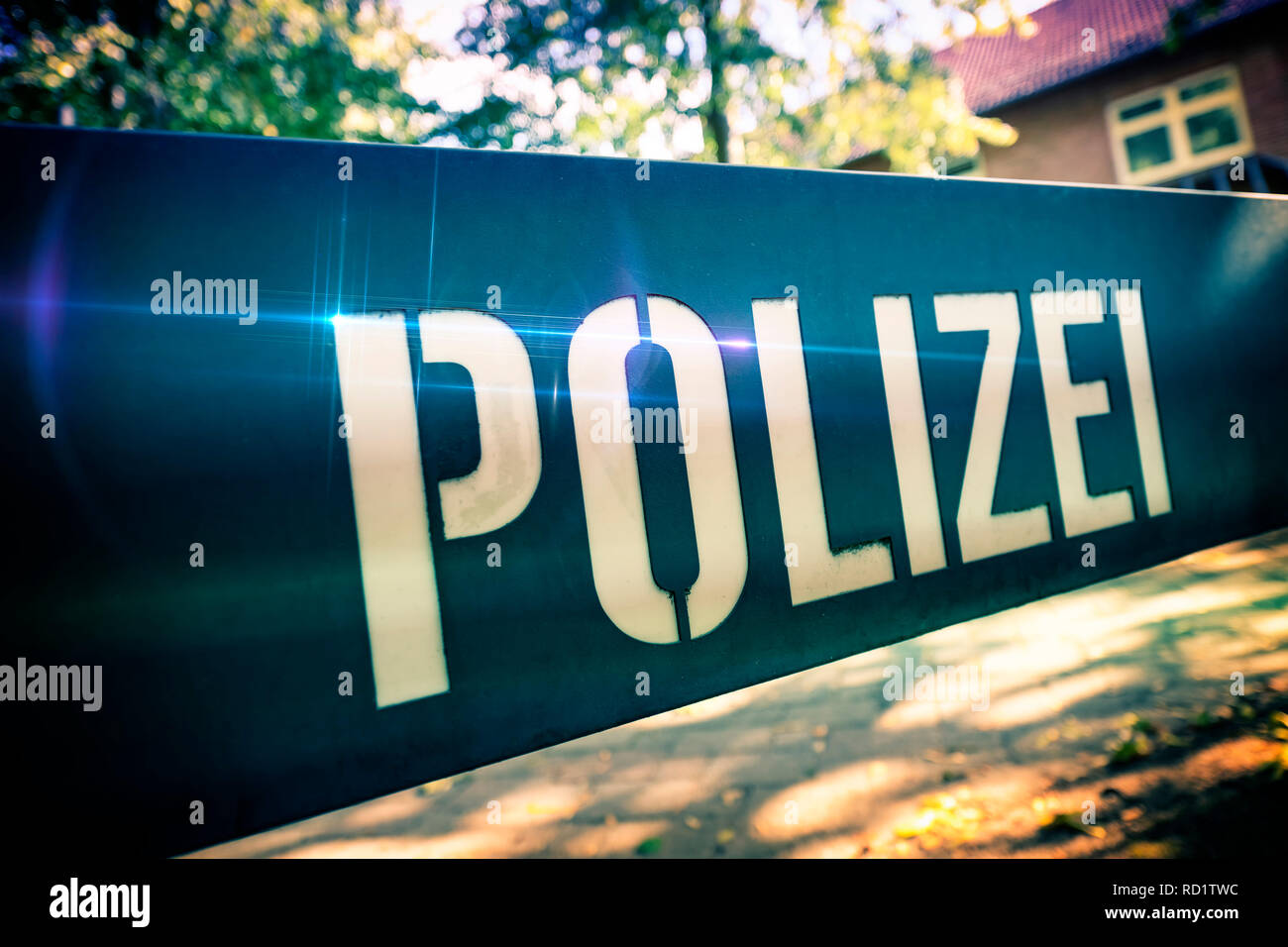 Police sign, Polizeischild Stock Photo