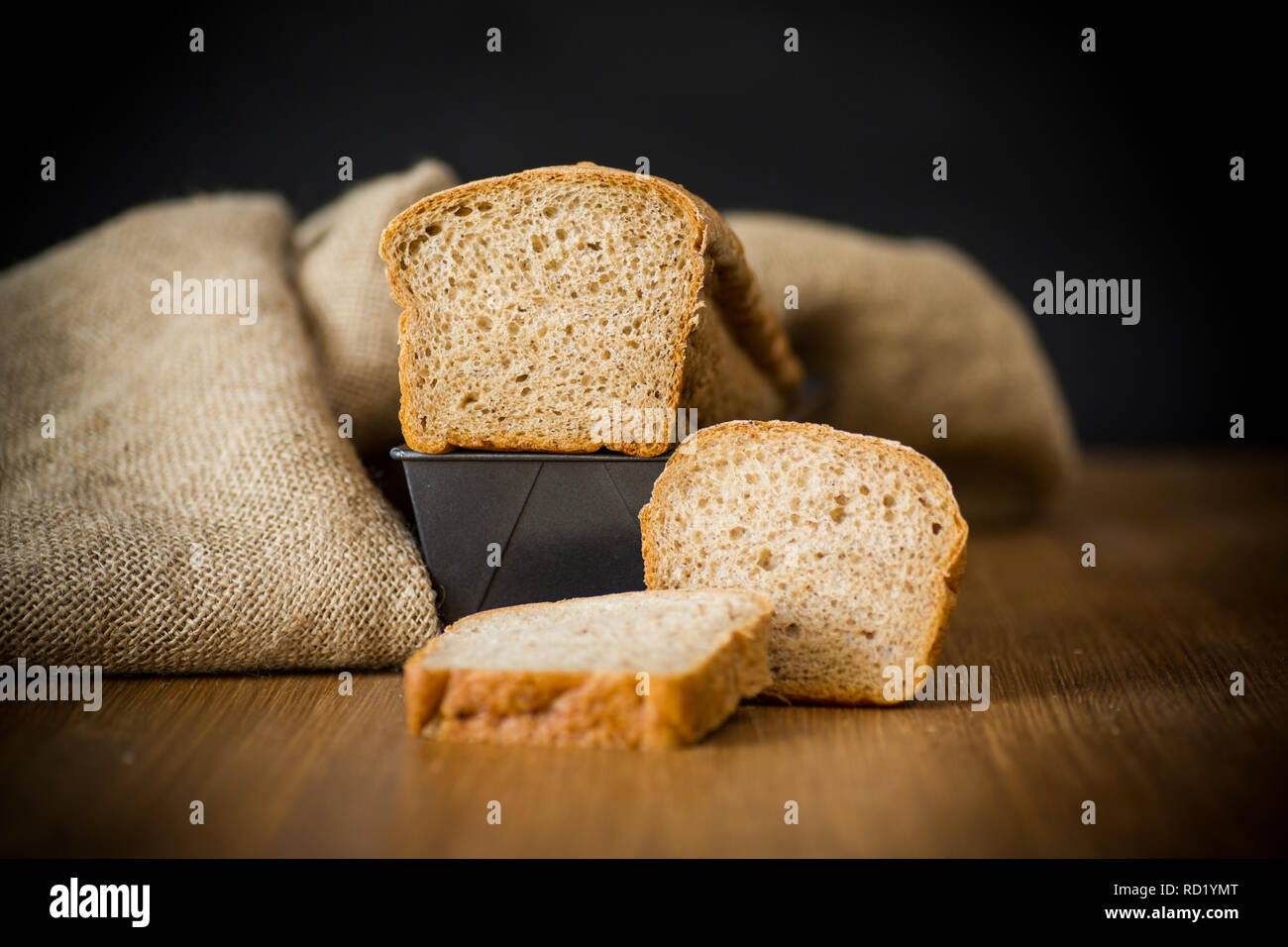rye homemade toaster bread in a metal form Stock Photo Alamy