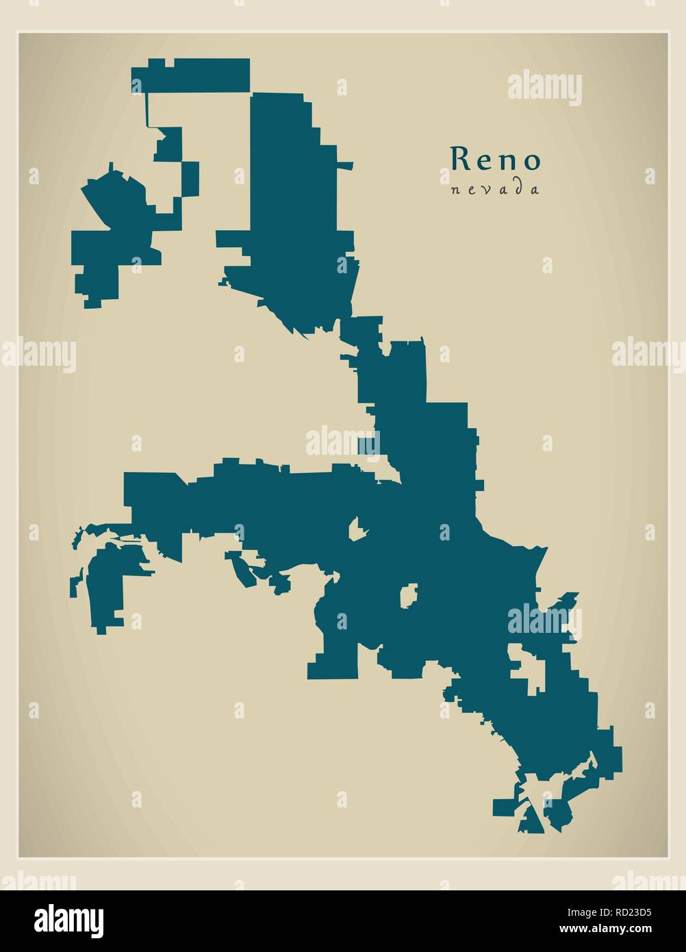 Reno Map Hi Res Stock Photography And Images Alamy Modern City Map Reno Nevada City Of The Usa RD23D5