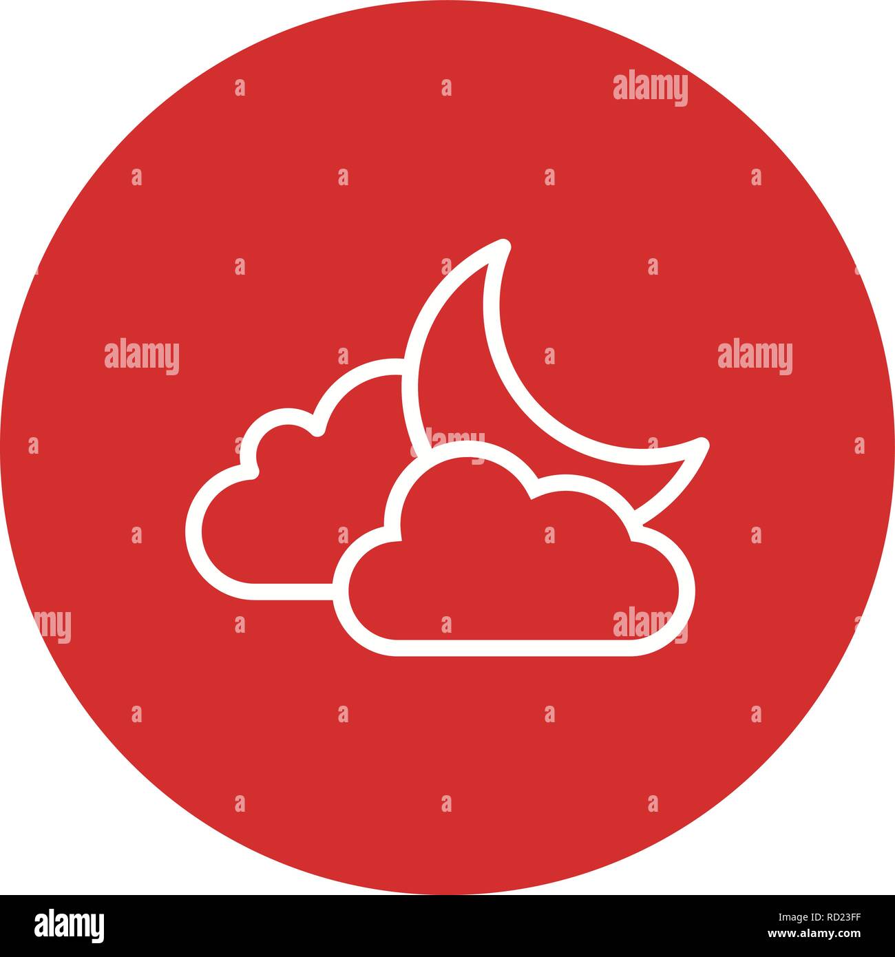 Cloud And Moon Vector Icon For Personal And Commercial Use............. Stock Vector