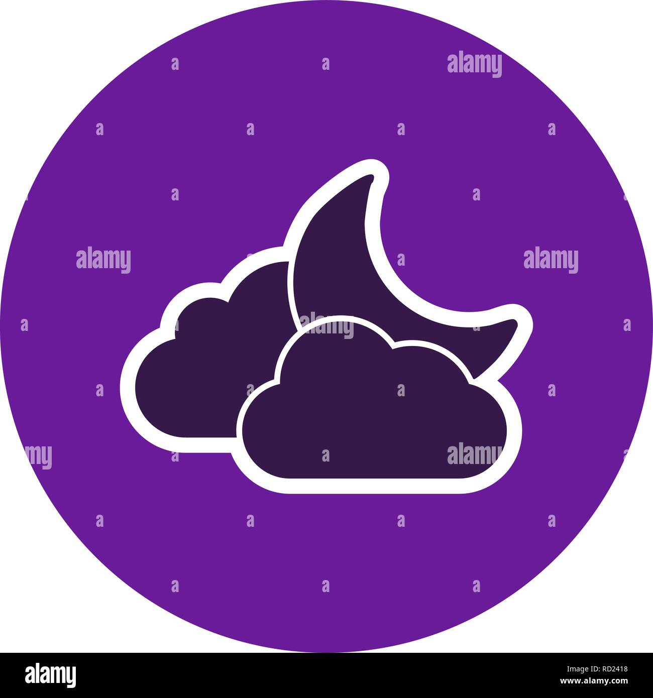 Cloud And Moon Vector Icon For Personal And Commercial Use............. Stock Vector