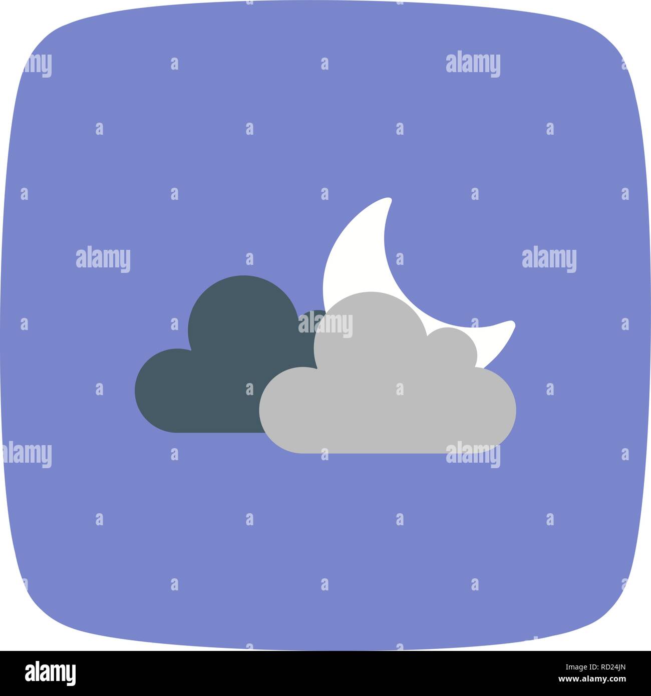 Cloud And Moon Vector Icon For Personal And Commercial Use............. Stock Vector