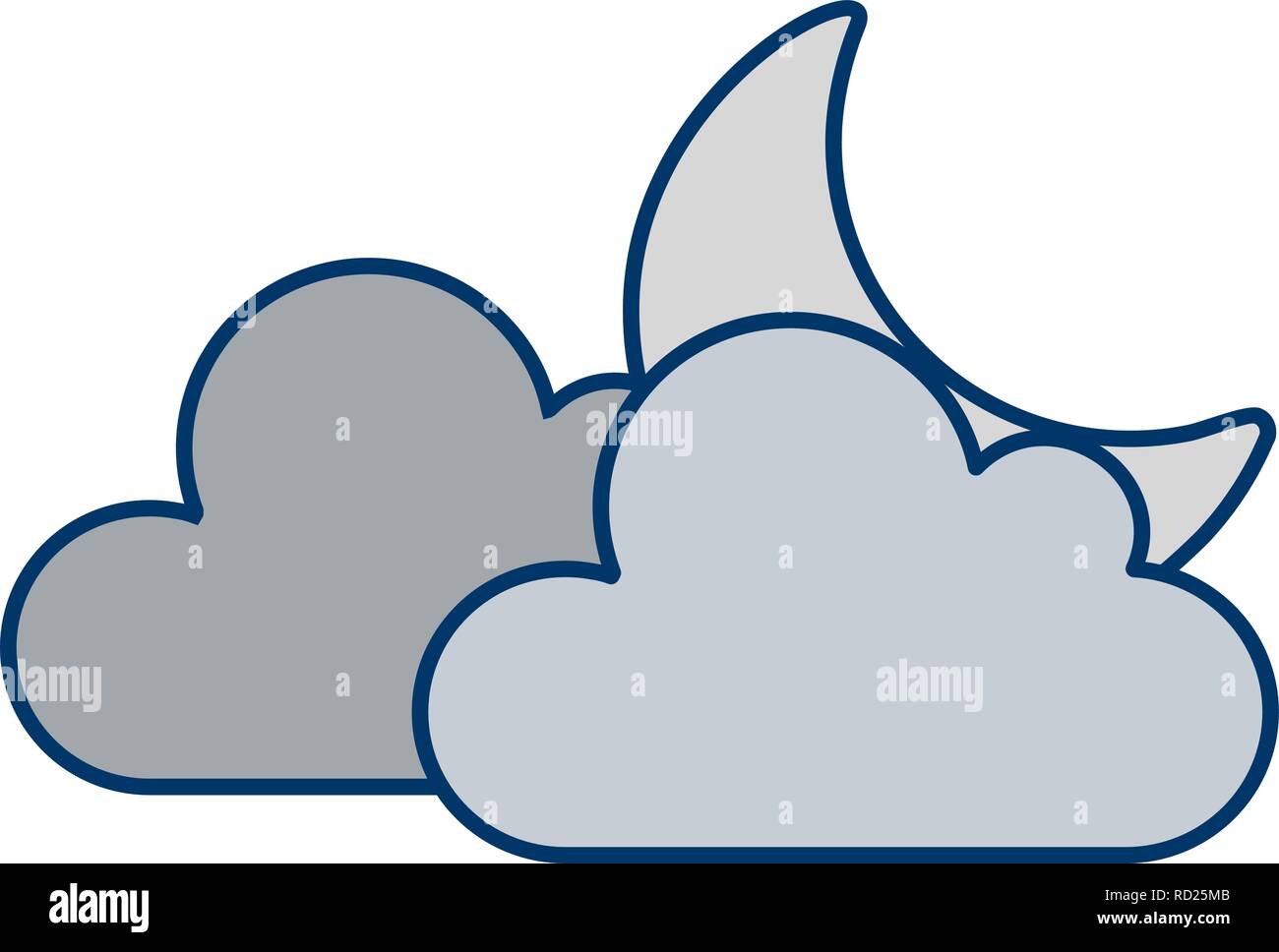 Cloud And Moon Vector Icon For Personal And Commercial Use............. Stock Vector
