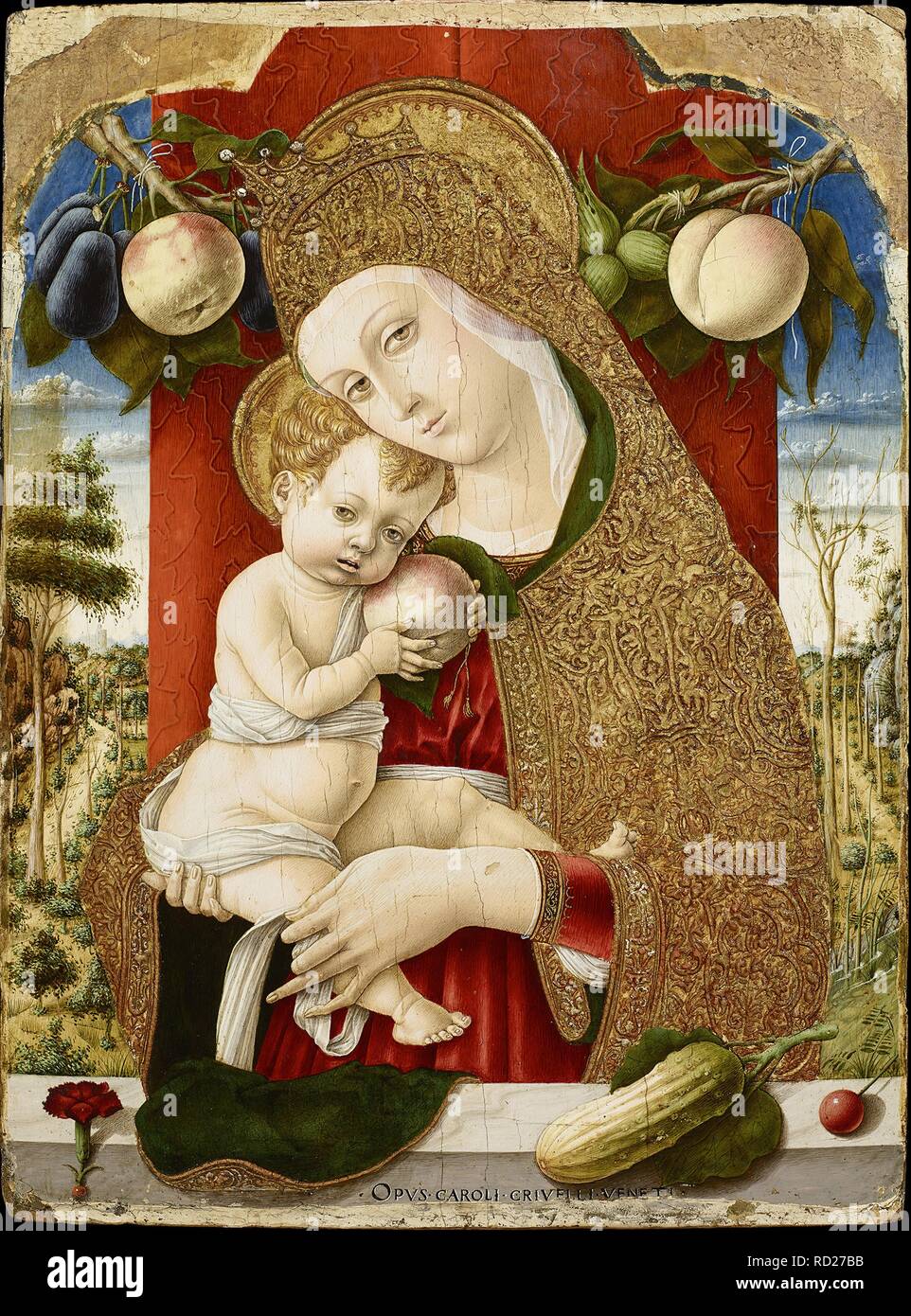 Virgin and Child. Museum: Accademia Carrara, Bergamo. Author: CRIVELLI, CARLO. Stock Photo