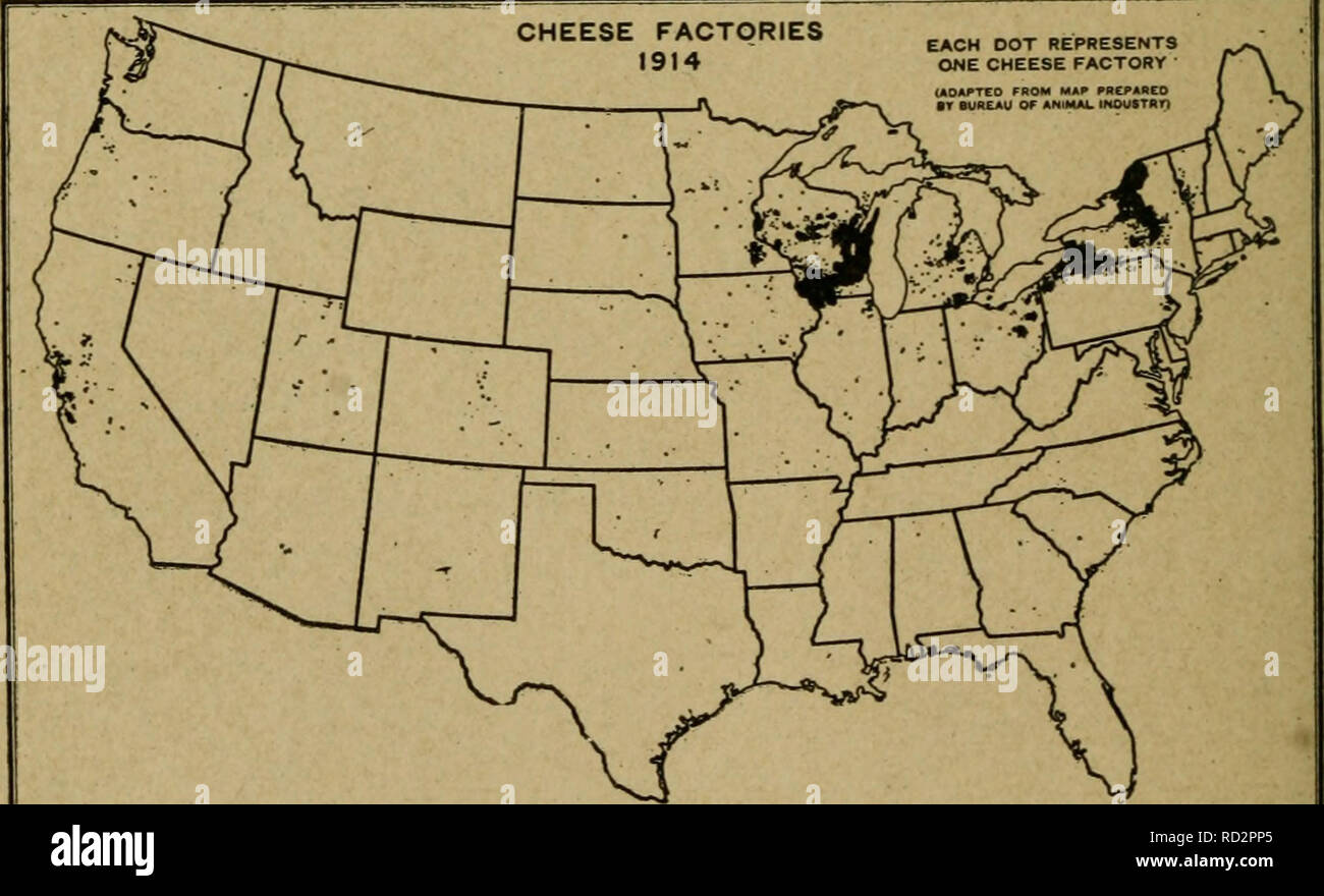 . Dairy farming. Dairying; Cattle. 212 DAIRY FARMING period. There is no reason to suppose that any other state will be a close competitor with Wisconsin in cheese production. Table 25. — Pounds Butter and Cheese made on Farms AND IN Factories^ Butter Cheese 1899 1909 Per Cent Increase 1899 1909 Per Cent Increase New York Wisconsin Minnesota 115,408,222 106,552,649 82,363,315 69,358,918 131,085,193 123,551,515 -40 23 50 130,010,584 79,384,298 105,584,947 148,906,910 -19 88 These declines in New York do not mean that the dairy business has declined. They merely show that the readily. Fig. 72. — Stock Photo