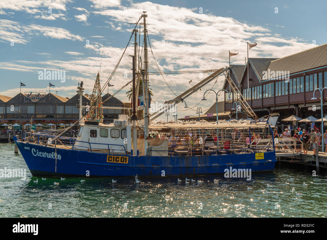 Fremantle Fishing Boat Harbour Stock Photo Alamy