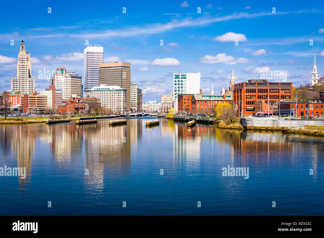 Providence, Rhode Island, USA downtown skyline on the river Stock Photo Alamy