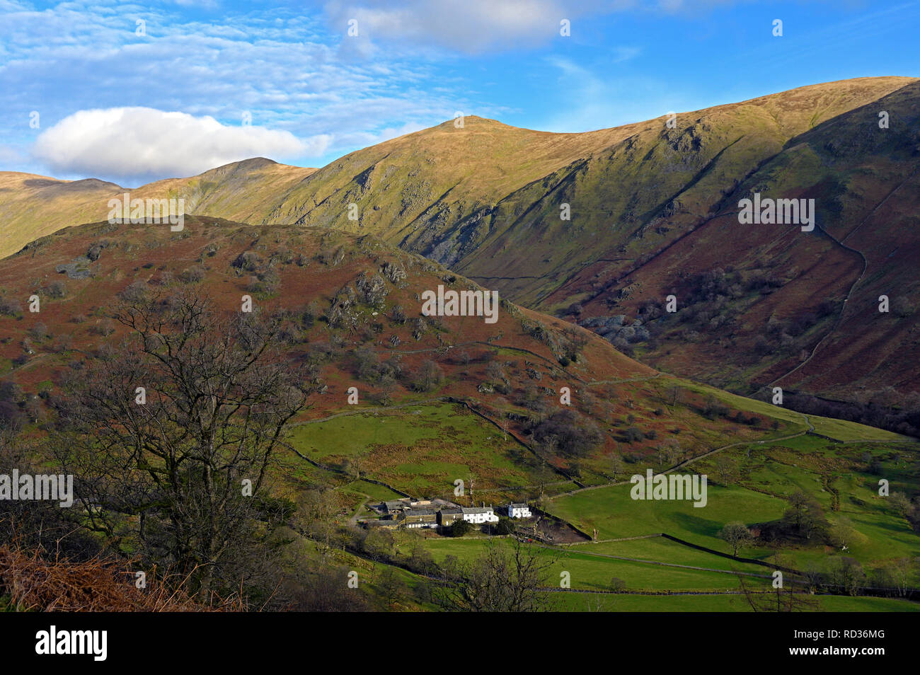 The Tongue and Troutbeck Park Farm. Troutbeck, Lake District National