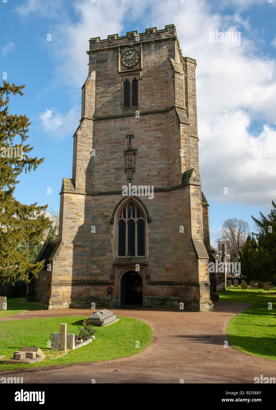 The Parish Church of St John the Baptist, Crawley, West Sussex, England, UK Stock Photo