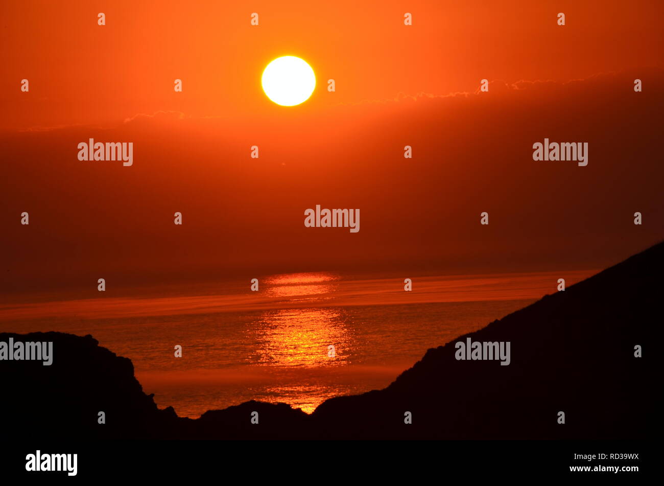 Sunset in Asturias, Spain Stock Photo