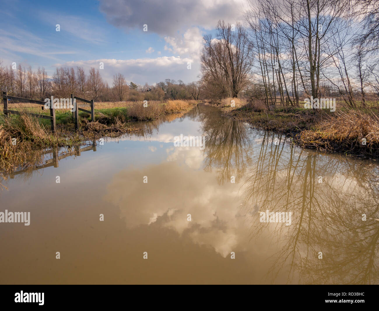 slow moving river Ouse at Barcombe Mills UK Stock Photo