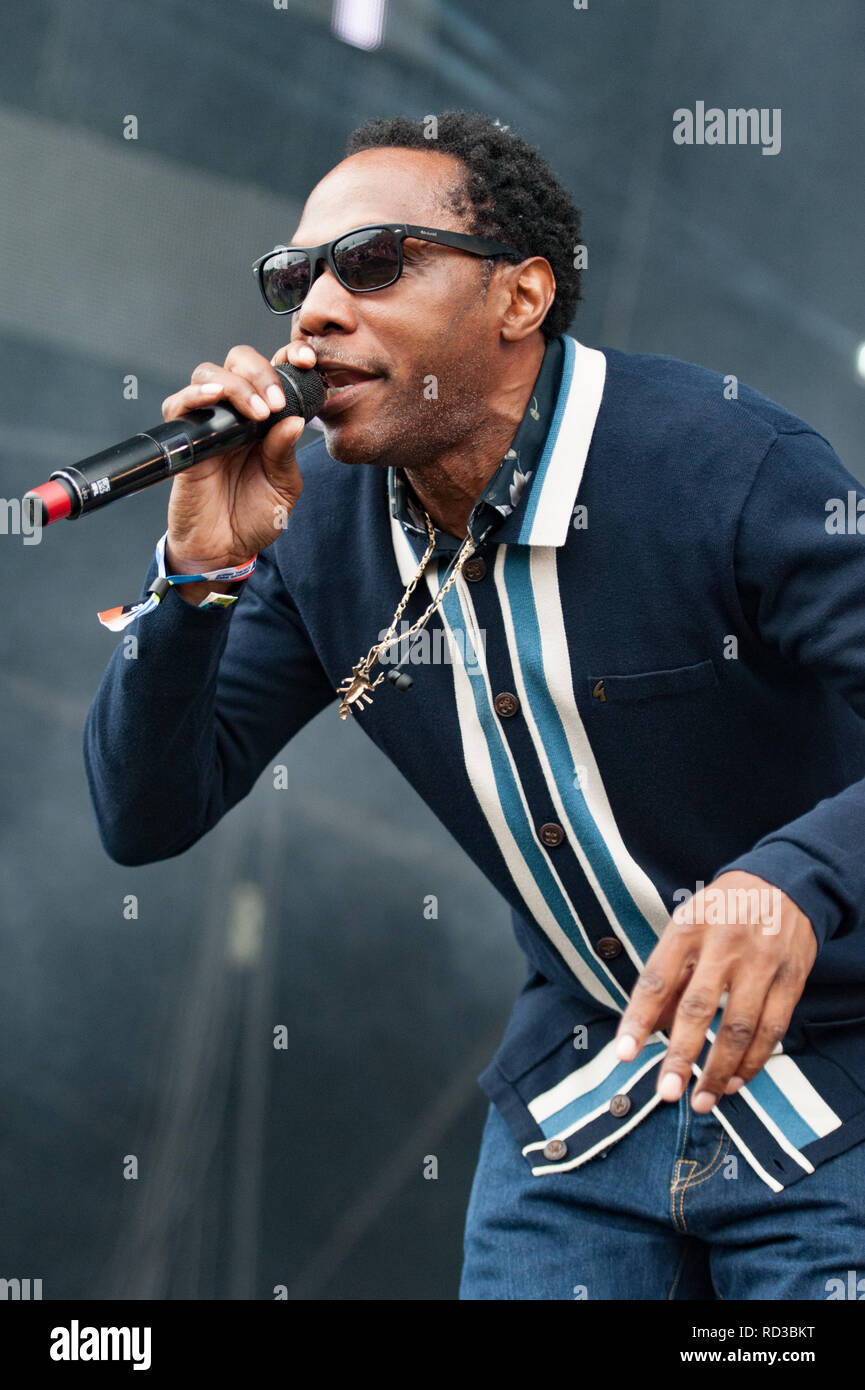 Dub Pistols live on stage at the Bearded theory festival Stock Photo