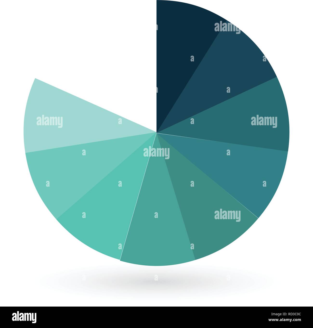 Circle chart infographic template with 9 options for presentations ...