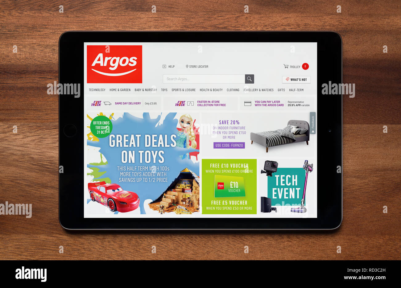 Argos website top