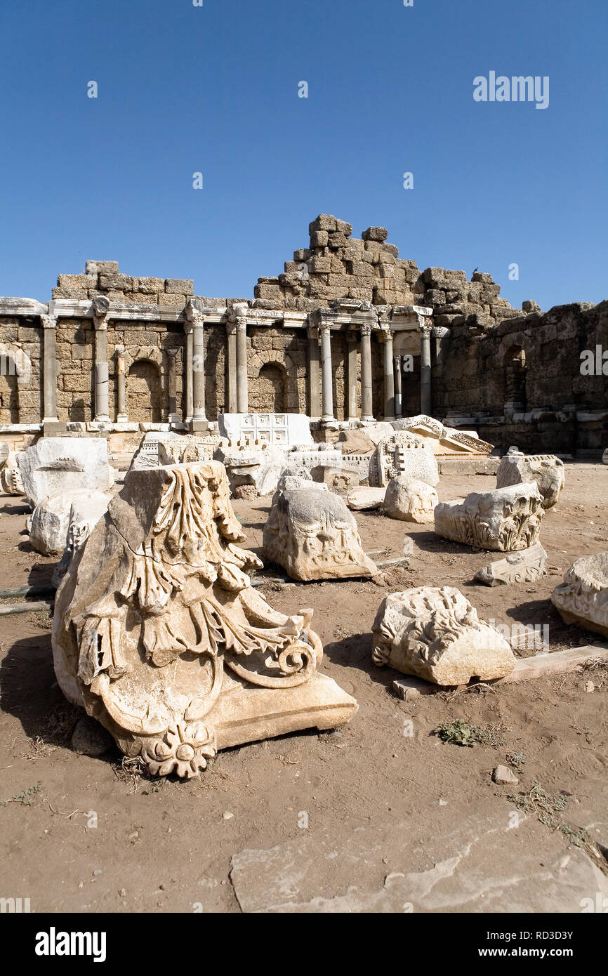 The ruins of the ancient city of Side. Turkey Stock Photo - Alamy