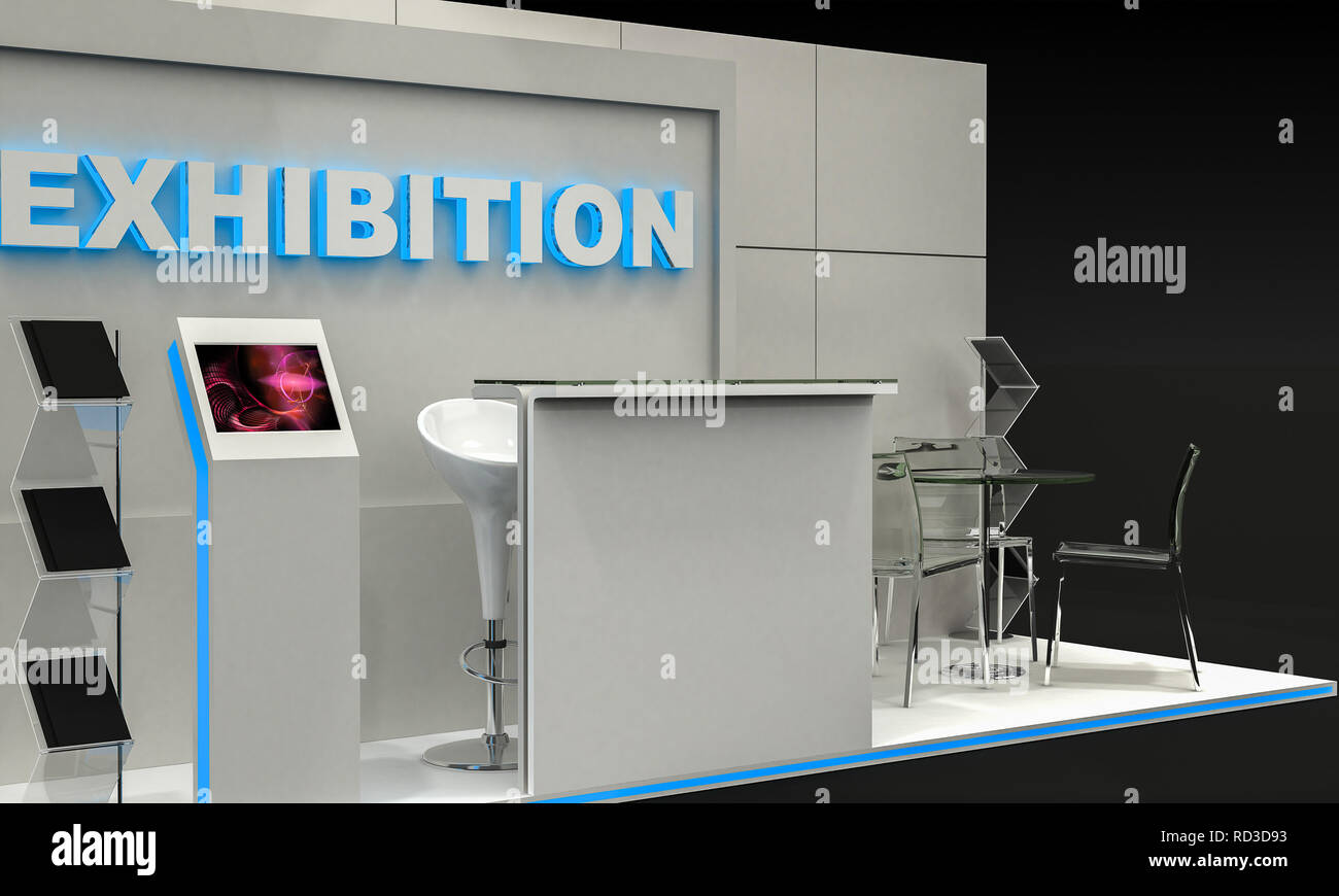 3D Illustration of Exhibition Stand Stock Photo