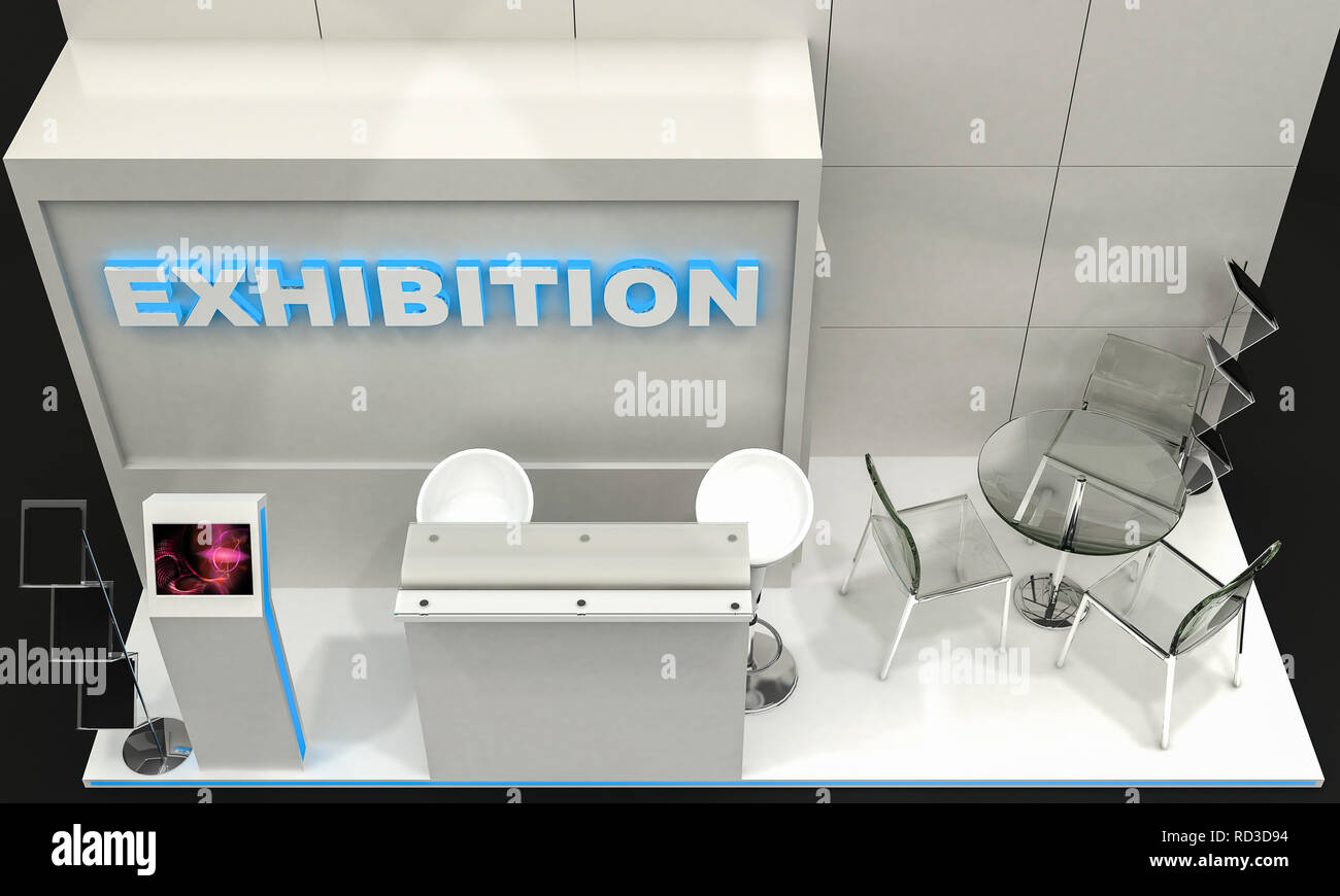 3D Illustration of Exhibition Stand Stock Photo