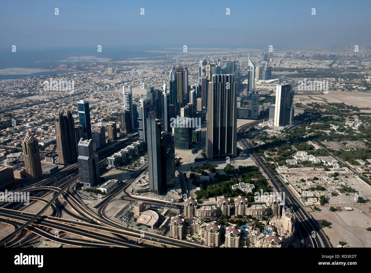 Aerial cityscape, Dubai, United Arab Emirates Stock Photo