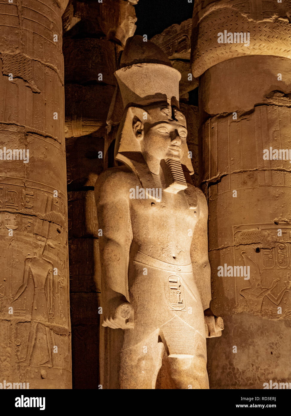 The statue of King Ramses II or Ramses the Great in Luxor Temple Egypt Stock Photo