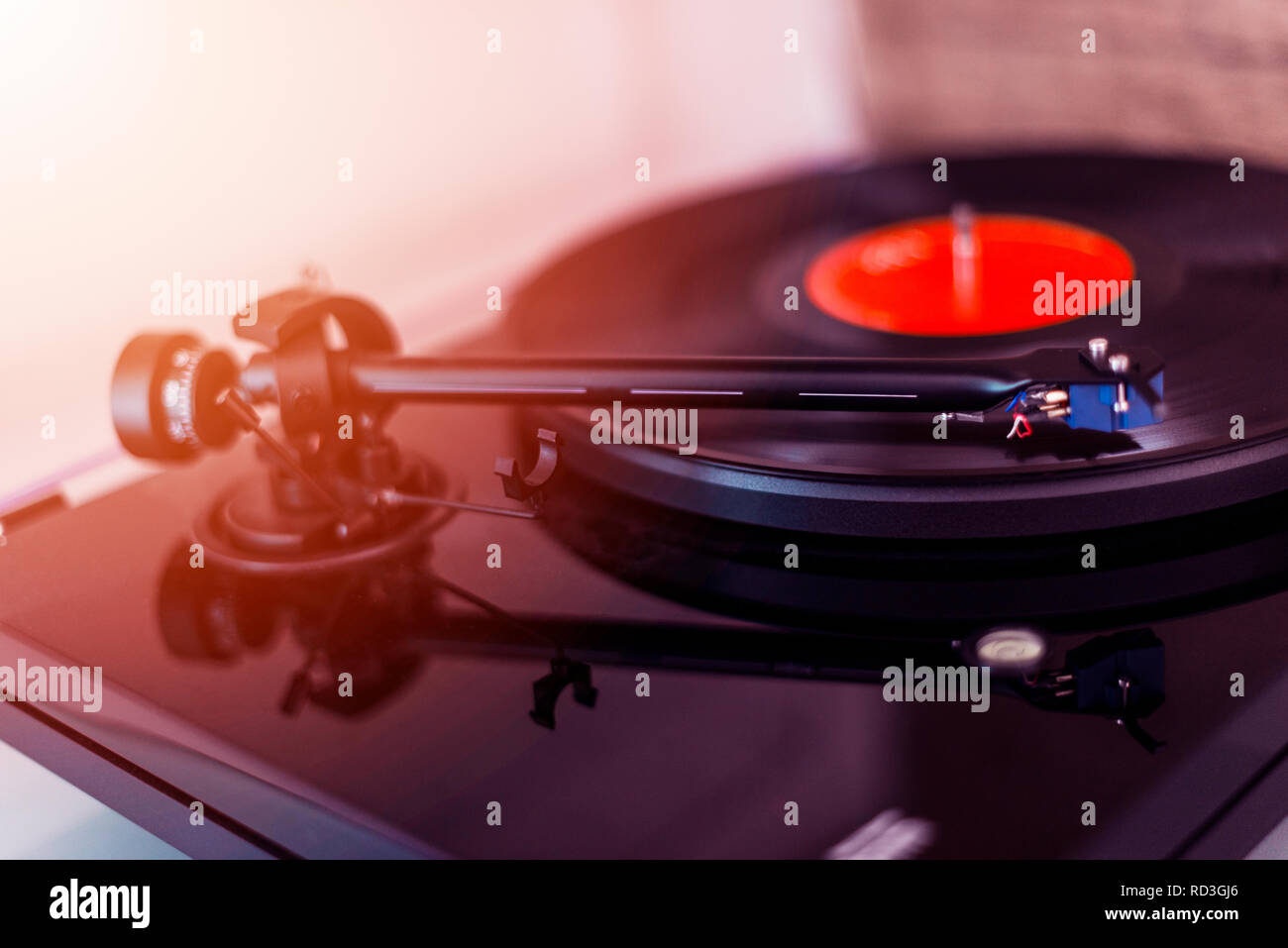 Turntable Needle On A Vinyl Record Vintage Vinyl Record Player Needle On A Black Vinyl Record Music Sound Vintage Vinyl Lp Record Player Closeup Stock Photo Alamy