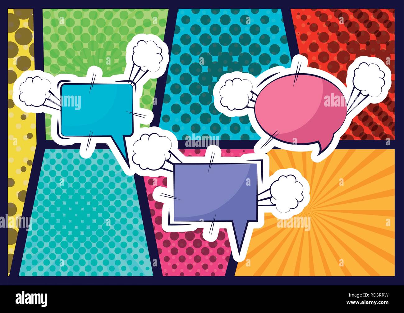 set of speech bubbles comic pop art vector illustration design Stock ...