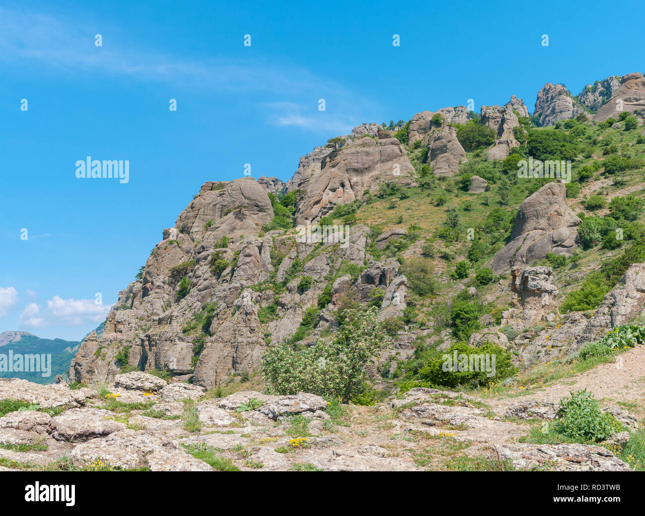 Mountain landscape in Valley of Ghosts near Alushta resort Crimean Mountain landscape in Valley of Ghosts near Alushta resort Crimean