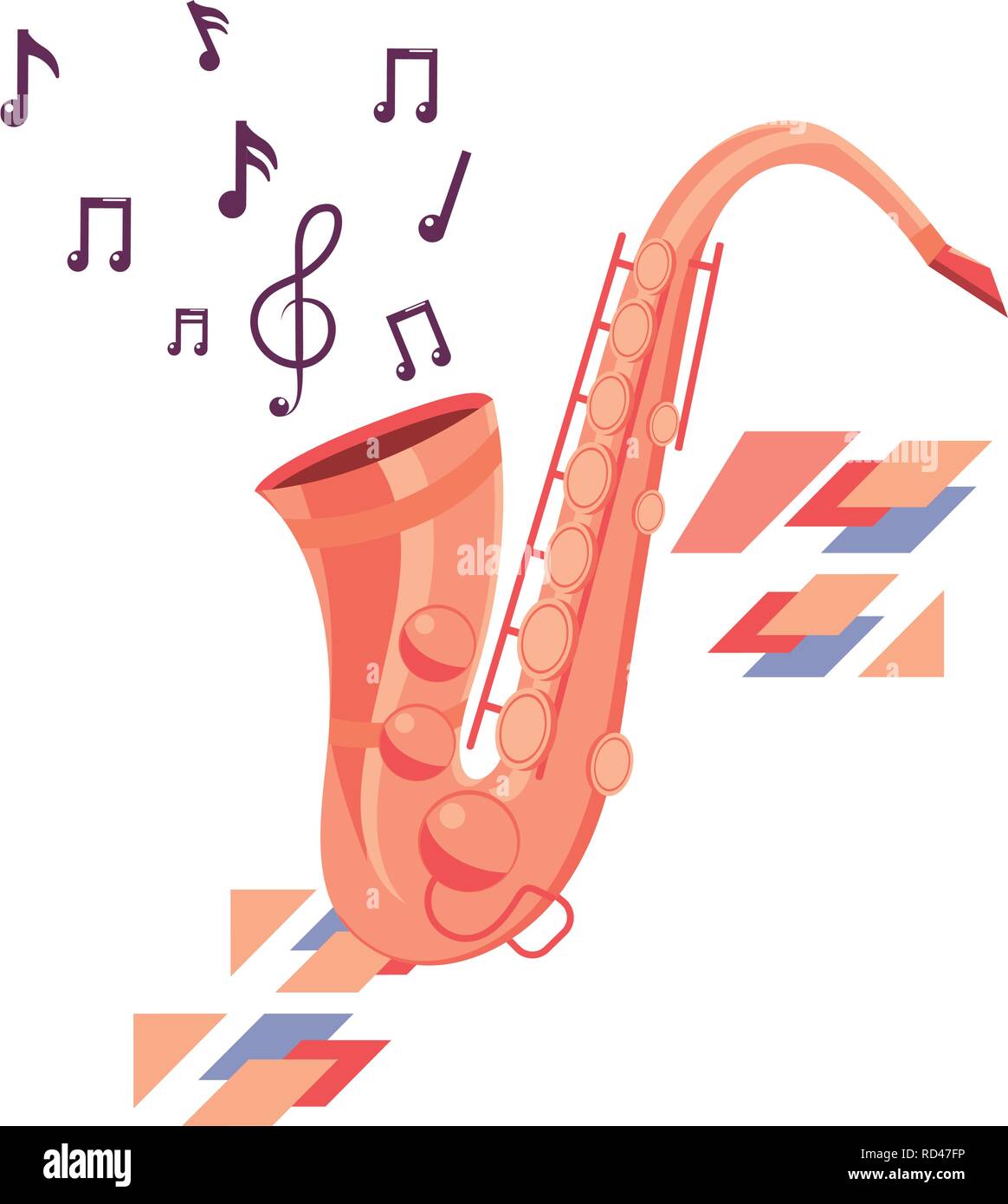 saxophone with music notes Stock Vector Image & Art Alamy