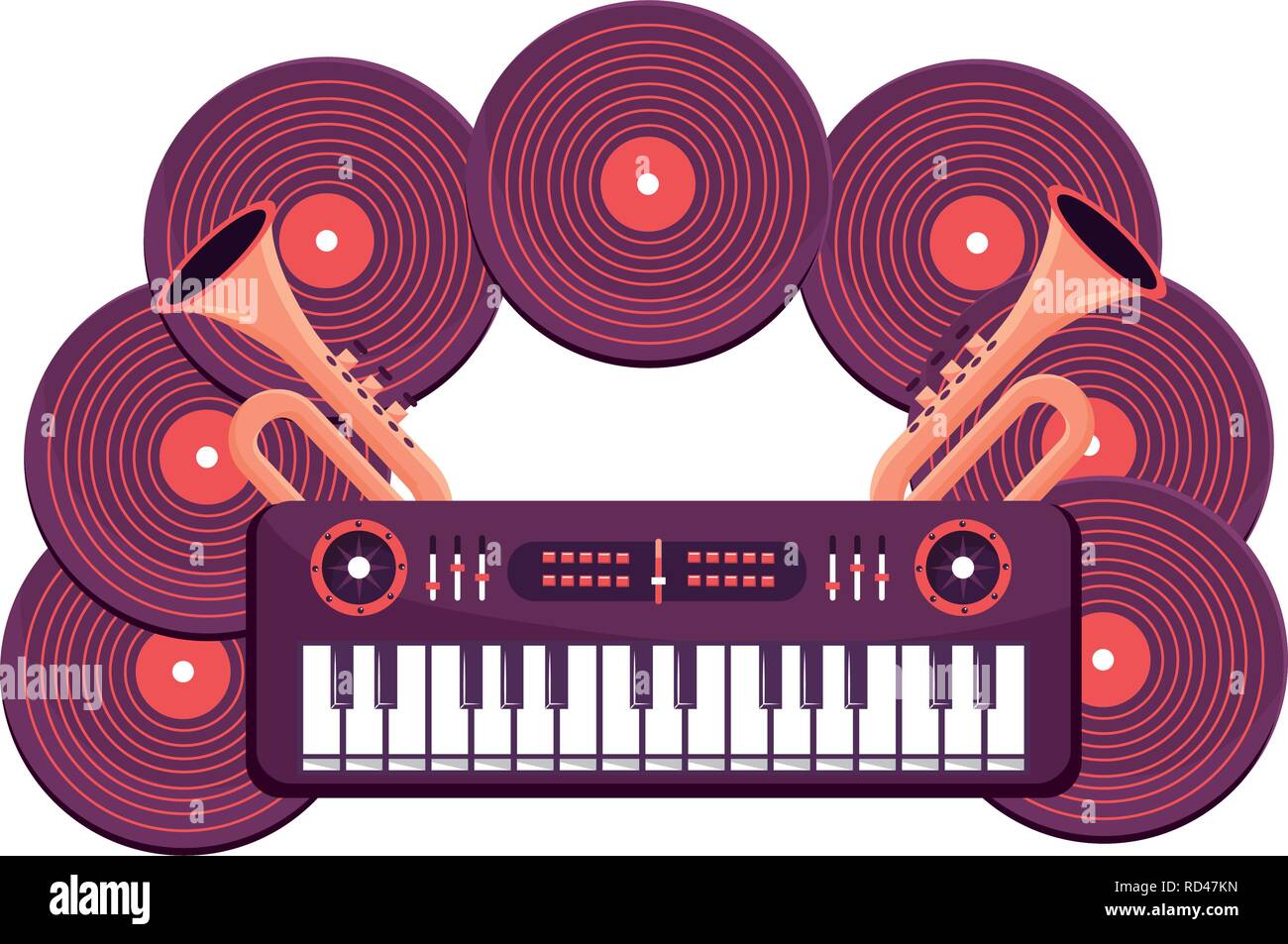 keyboard with trumpets Stock Vector Image & Art Alamy