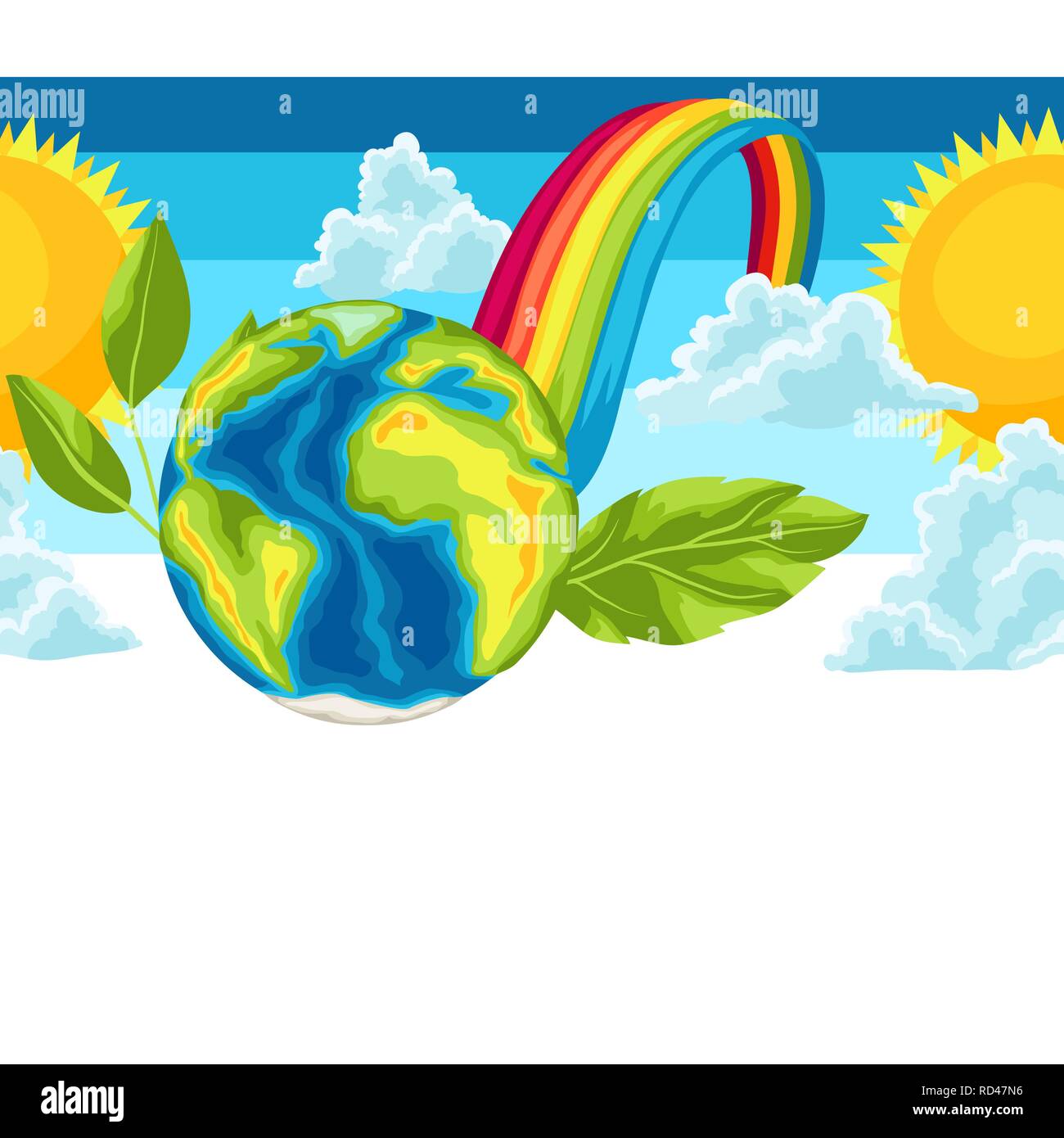 Happy Earth Day seamless pattern. Stock Vector