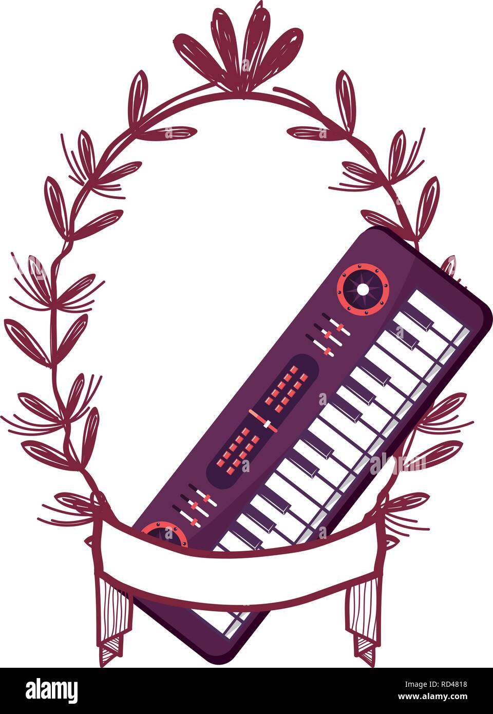 keyboard with leaves Stock Vector Image & Art Alamy