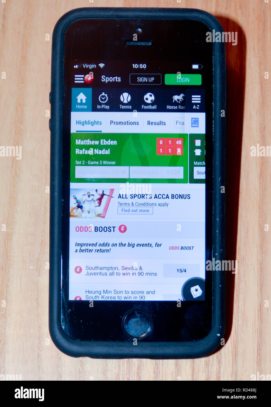 BetStars sports gambling app on a smart phone Stock Photo