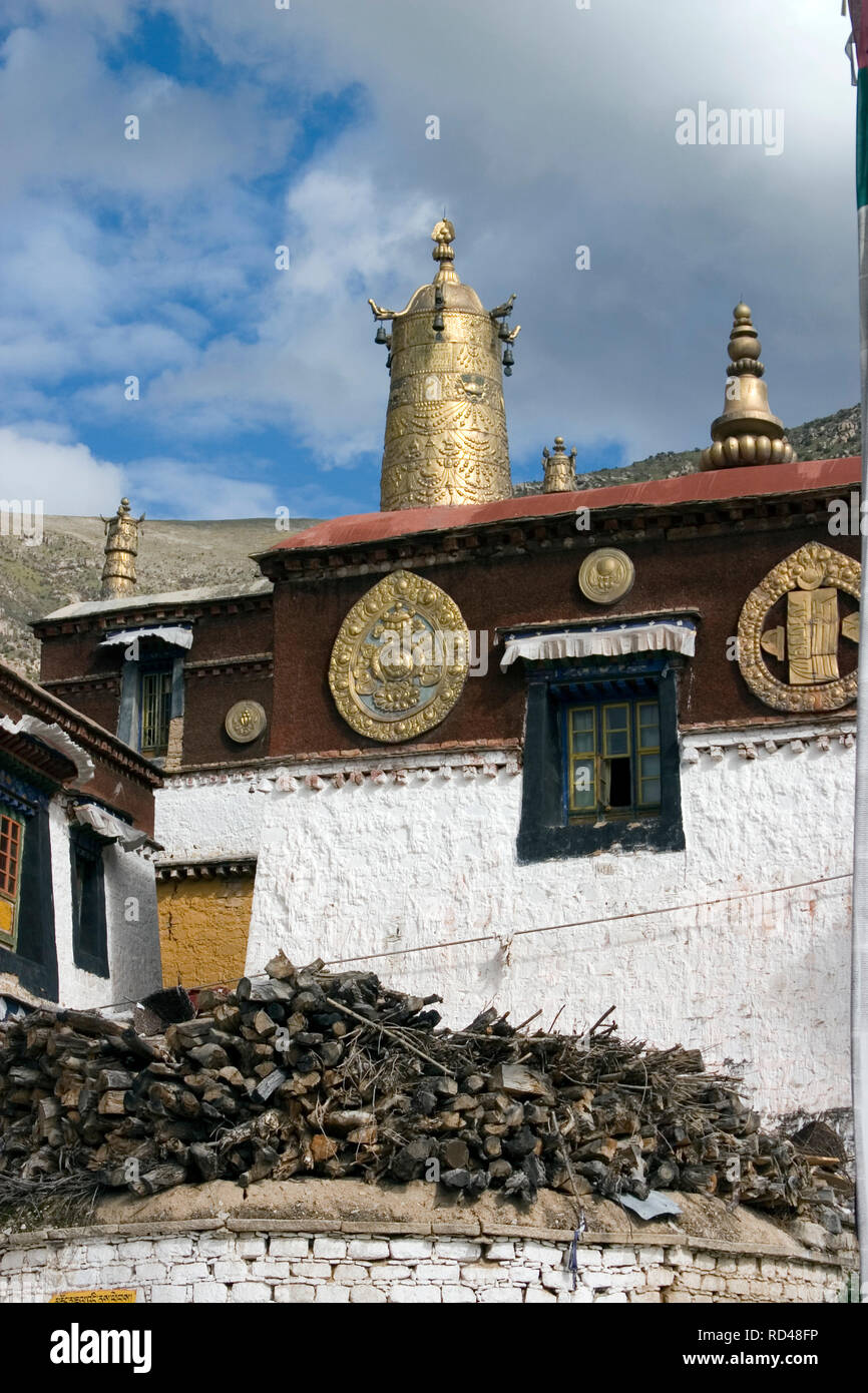 Naiqiong Temple near Lhasa Tibet Stock Photo