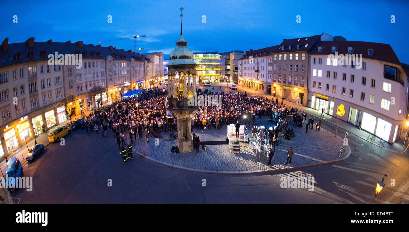 Magdeburg Germany 16th Jan 2019 Hundreds Of Participants Of The Action Week A City For Everyone