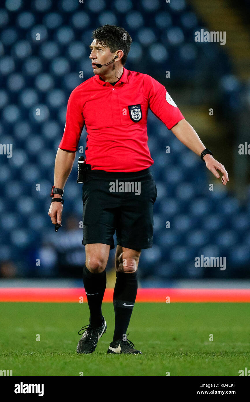 Referee Lee Probert during the FA Cup Third Round replay between ...