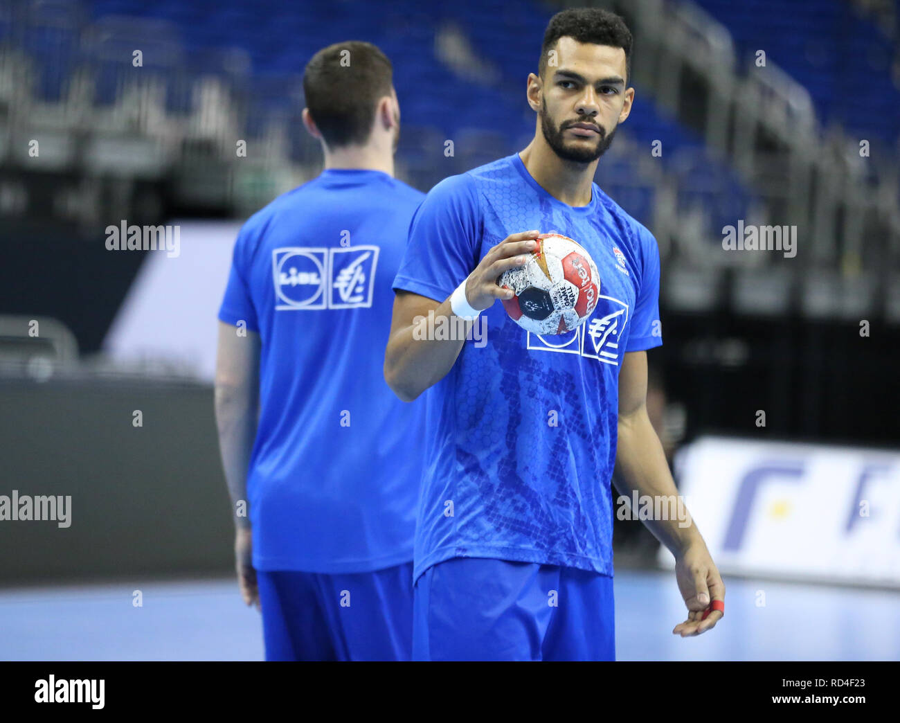 Berlin, Germany. 16th Jan 2019. France player Adrien Dipanda during the 16th january training session Credit: Mickael Chavet/Alamy Live News Stock Photo
