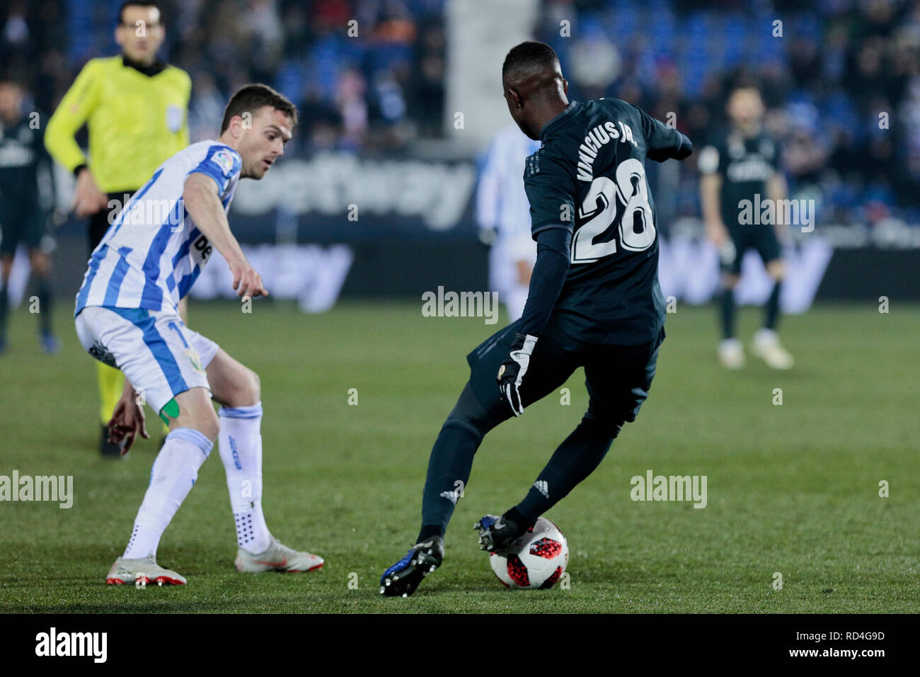 Real Madrid's Vinicius Jr. during the Copa del Rey Round of 8 second leg  match between CD Leganes and Real Madrid CF at Butarque Stadium in Leganes,  Spain. (Final score CD Leganes