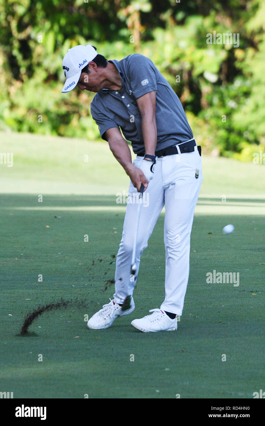 Singapore. 17th Jan, 2019. Japan's player Ryo Ishikawa competes during ...