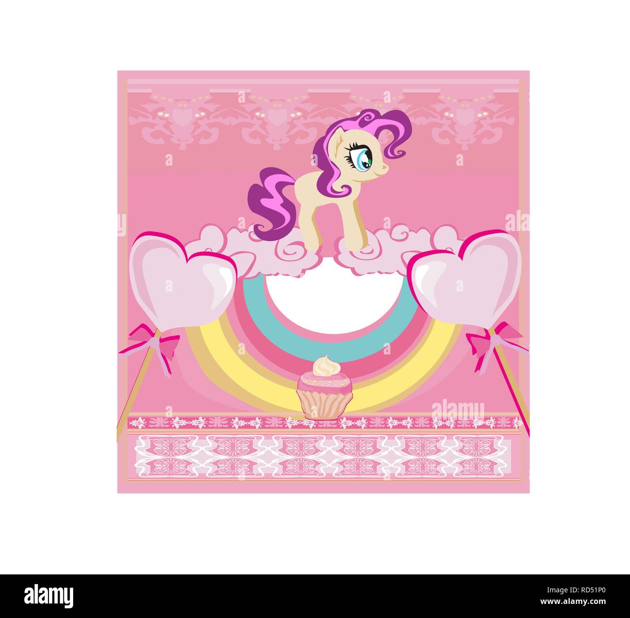 Card with a cute unicorn Stock Vector Image & Art - Alamy