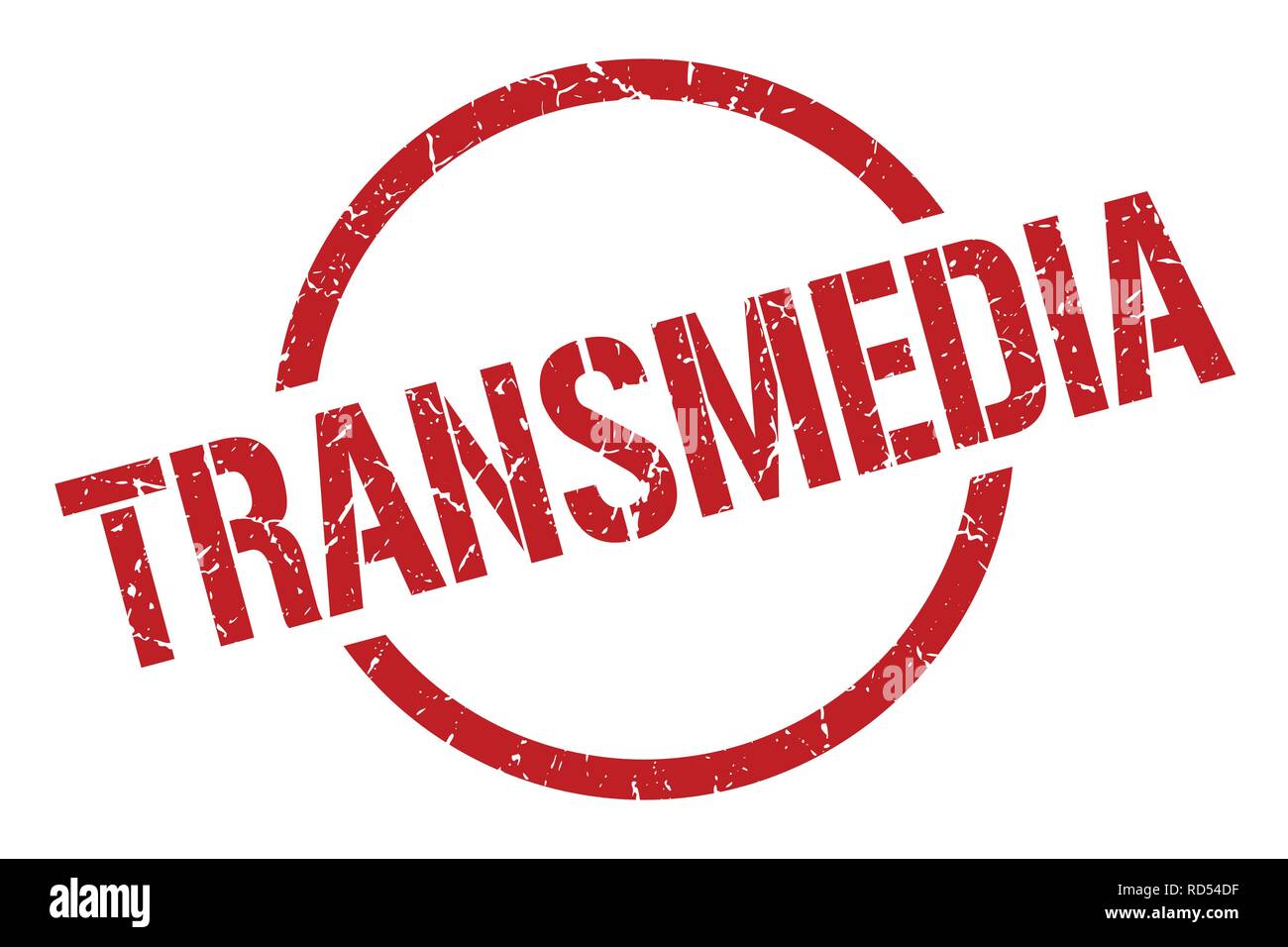 transmedia red round stamp Stock Vector