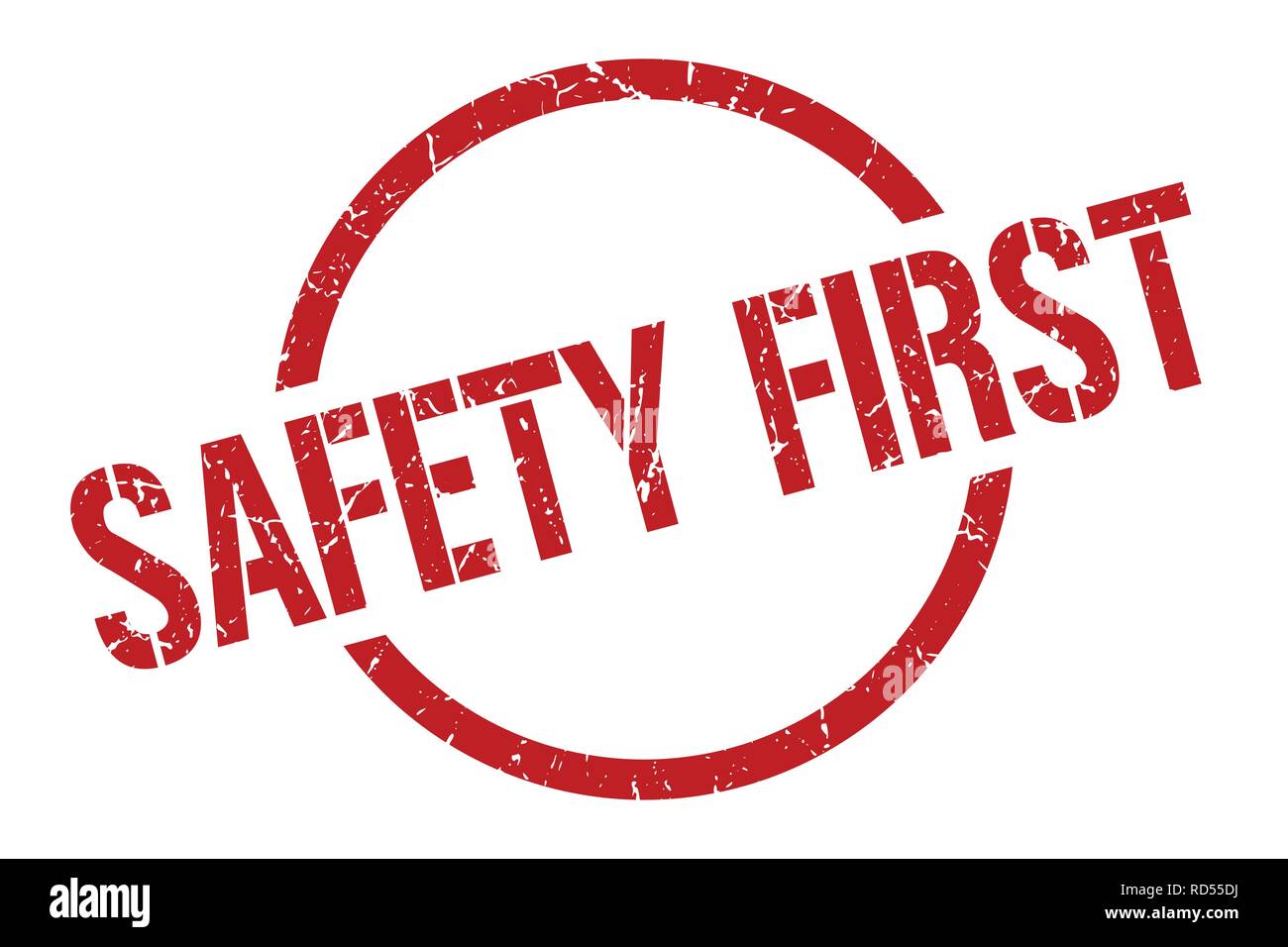 safety first red round stamp Stock Vector Image & Art - Alamy