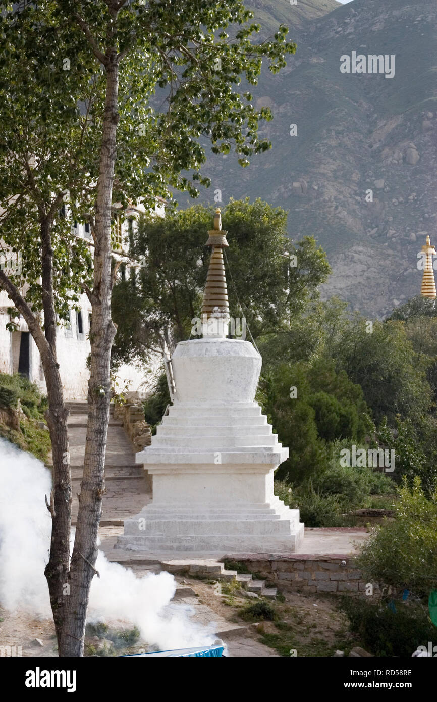 Naiqiong Temple near Lhasa Tibet Stock Photo