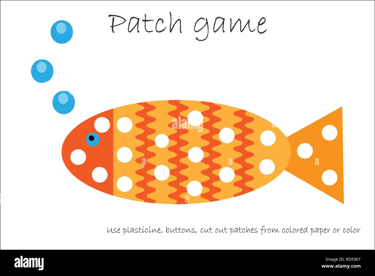 Education Patch game fish for children to develop motor skills, use