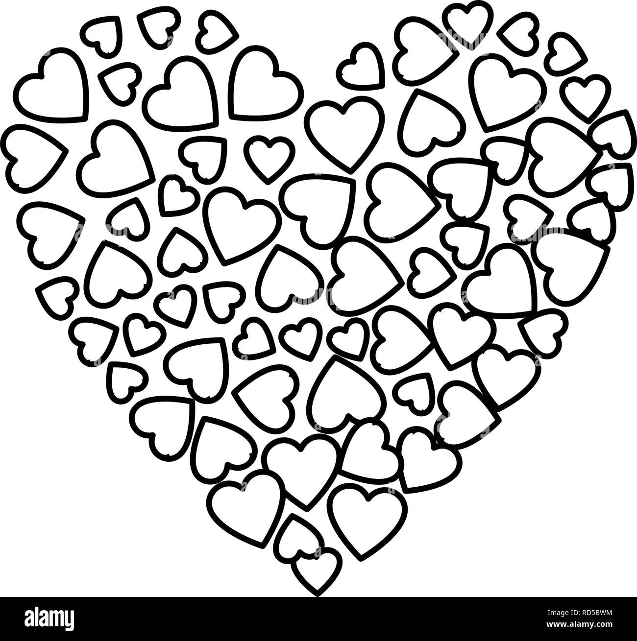 hearts decoration background happy valentines day vector illustration ...