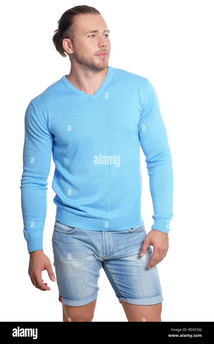 Portrait of handsome young man on white background Stock Photo - Alamy