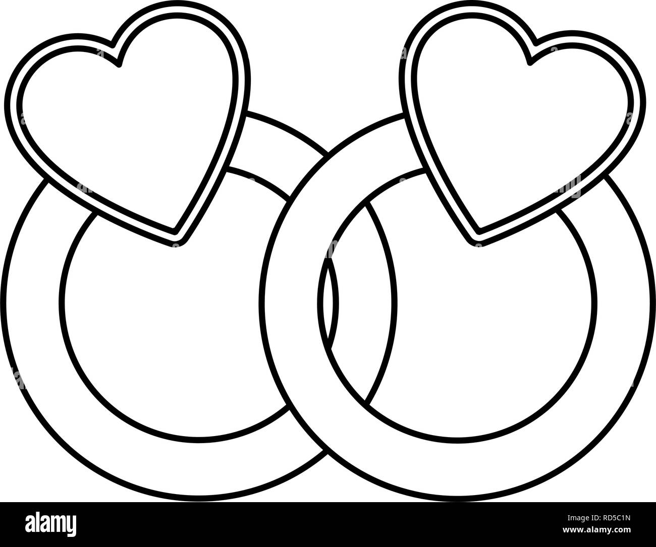 wedding rings happy valentines day vector illustration Stock Vector ...