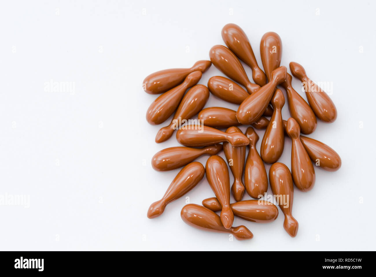Capsules for immunity support on white surface Stock Photo