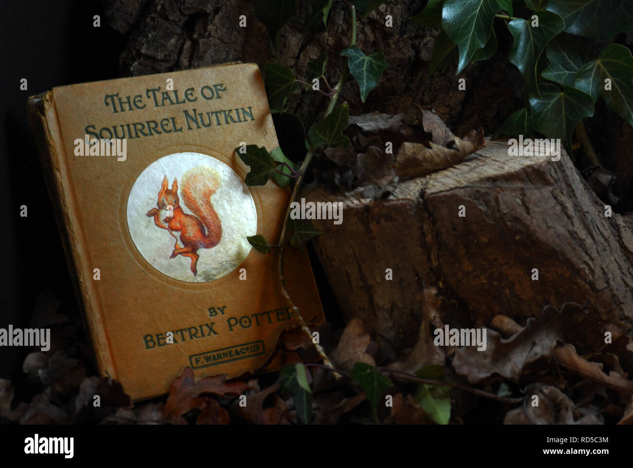 Vintage Beatrix Potter book and the Tale of Squirrel Nutkin. Still Life Stock Photo
