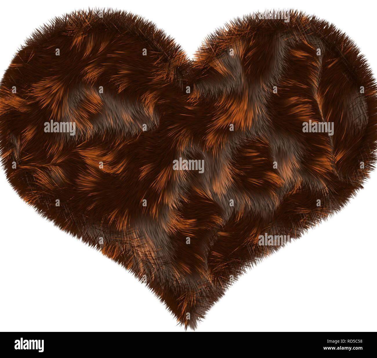 Calico fur textured heart, dark chocolate colors Stock Photo
